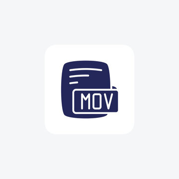Mov Quicktime Movie Glyph Filled Style Icon