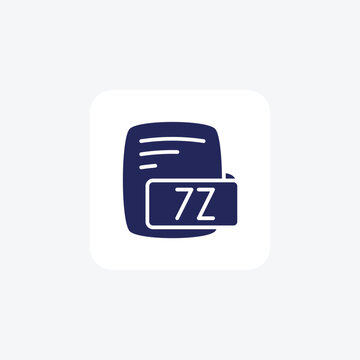 7Z 7 Zip Archive Glyph Filled Style Icon