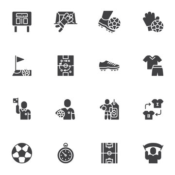 Soccer or Football vector icons set