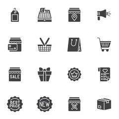 E-commerce and online shopping vector icons set