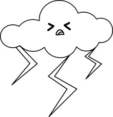 Cute cloud clipart, overcast weather outline, cloud outline, weather doodle