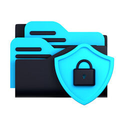 3d illustration of Folder Security. cloud data storage 3D concept. 3d render