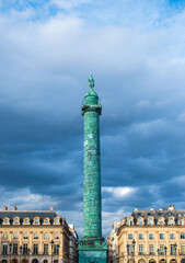 La colonne Vendôme située sur la place Vendôme à Paris, France