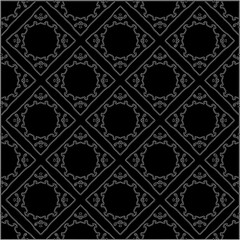 A repeat pattern of white dots on a black background. Simple texture for posters, sites, business cards, covers.
