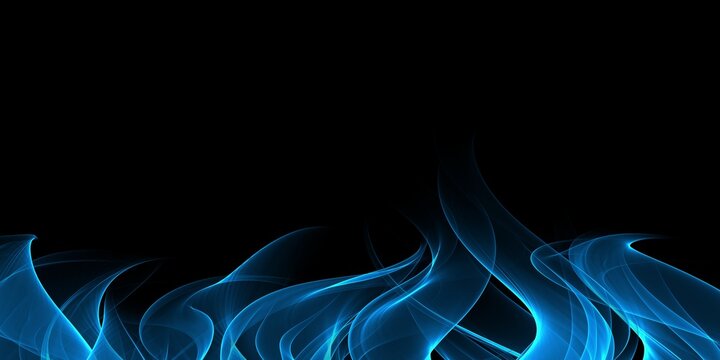 Abstract blue flame on a black background