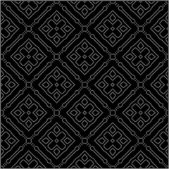 A repeat pattern of white dots on a black background. Simple texture for posters, sites, business cards, covers, labels mockup.