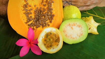 Organic tropical fruit platter