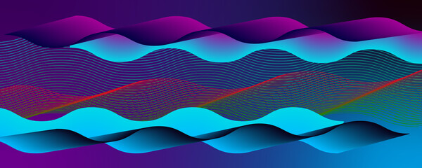Beautiful and fantastic wave art design illustration wallpaper