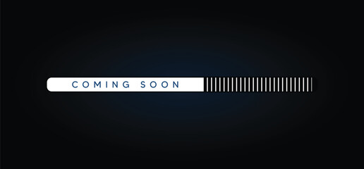loading style coming soon vector poster on dark space background