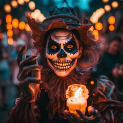 people celebrating Halloween in colorful ways ai generated