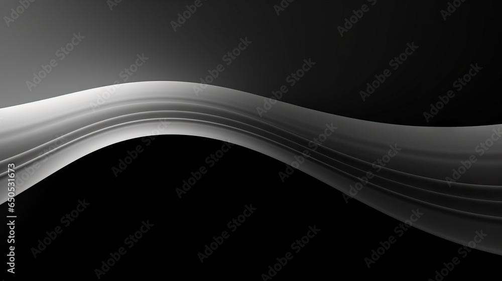 Poster a black and white abstract background with wavy lines on it. generative ai