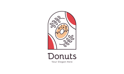 Retro style Donut logo for your shop and bakery