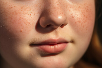 Naklejka premium Woman face with symptoms of skin Infection 