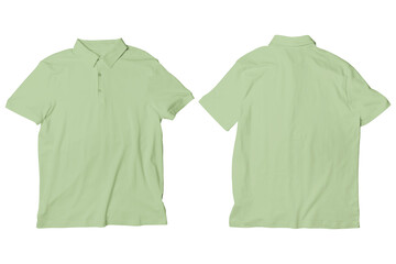 Blank Leaf Polo Shirt Mockup Template Front and Back View Isolated Background