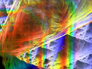 Foto auf Acrylglas Gemixte farben Imaginatory fractal abstract background Image