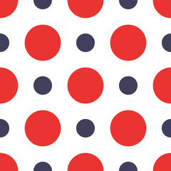 seamless pattern with red and white circles