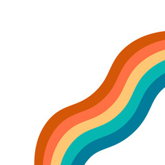 Retro Rainbow Wavy Corner