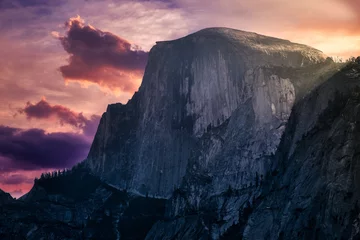 Papier Peint photo Half Dome Stunning Sunset Colors on Half Dome, Yosemite National Park, California