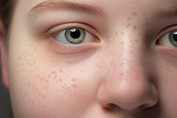 Woman face with symptoms of skin Infection
