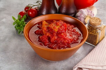 Hungarian lecho with bell pepper