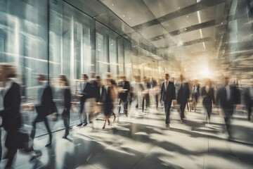 a-long-exposure-shot-of-a-crowd-of-business-people-their-figures-merging-together-as-they-move