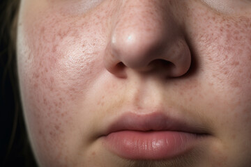 Fototapeta premium Woman face with symptoms of skin Infection 