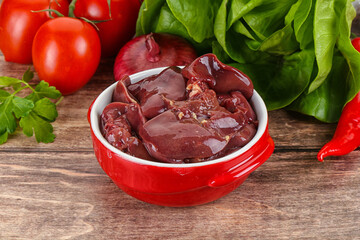 Raw chicken liver for cooking