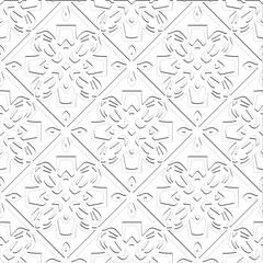  Abstract  background with figures from lines. Black and white texture for web page, textures, card, poster, fabric, textile. Monochrome pattern. Repeating design.