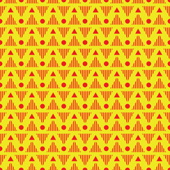 geometric triangle and dot pattern on yellow background and texture.