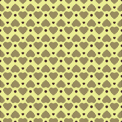 Dotted line geometric seamless pattern. heart texture. 