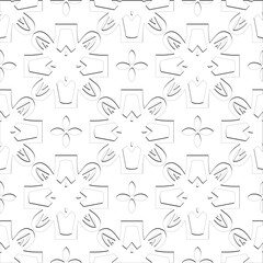  Abstract  background with figures from lines. Black and white texture for web page, textures, card, poster, fabric, textile. Monochrome pattern. Repeating design.