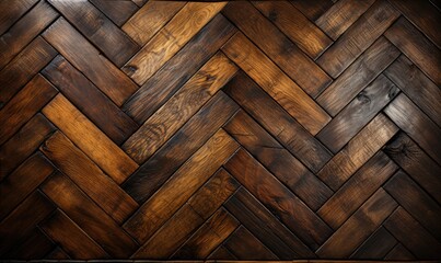 A herringbone pattern on a wooden floor