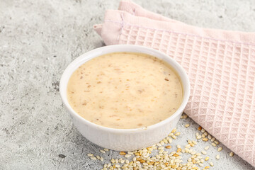 Sesame sauce in the bowl