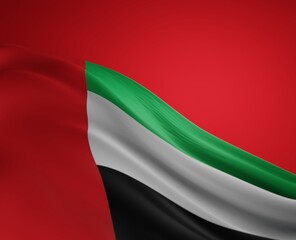 Abstract UAE Flag 3D Render (3D Artwork)
