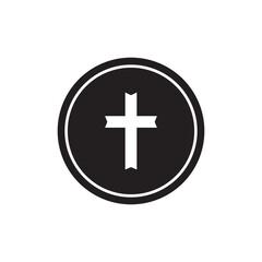 Fototapeta premium Christian cross icon vector