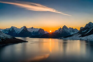Fototapeta na wymiar Majestic sunset of the mountains landscape.