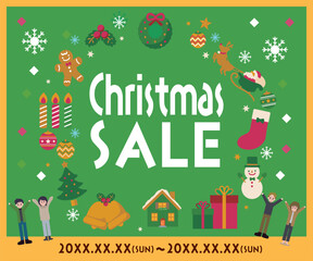 クリスマスのセールバナー素材 / イラスト