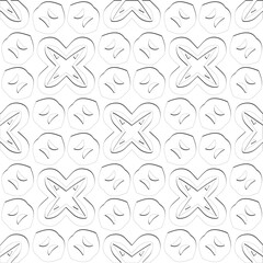 Fototapeta premium Abstract background with figures from lines. Black and white texture for web page, textures, card, poster, fabric, textile. Monochrome pattern. Repeating design.