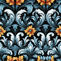 Floral Seamless pattern wallpaper, AI Generated