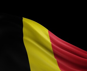Abstract Belgium Flag 3D Render (3D Artwork)