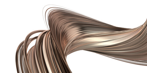 Abstract gold shape, 3d render