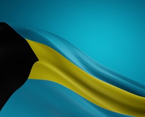 Abstract The Bahamas Flag 3D Render (3D Artwork)