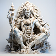 Fototapeta na wymiar Shiva Hindu Deity Statue in Sacred Temple India, Generative Ai