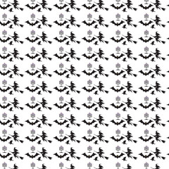 Pattern design with halloween vector. with white background. black and white seamless pattern. eps file  5.