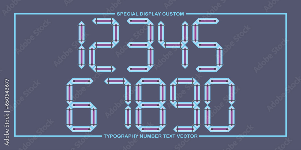 Poster assorted digital custom vector numbers. minimum. color gradation. dark. banner network. 3d effect. d