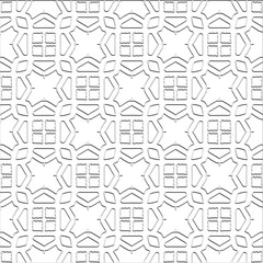  Abstract  background with figures from lines. Black and white texture for web page, textures, card, poster, fabric, textile. Monochrome pattern. Repeating design.