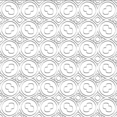 Abstract  background with figures from lines. Black and white texture for web page, textures, card, poster, fabric, textile. Monochrome pattern. Repeating design.