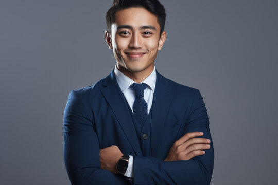 Well-dressed man in suit and tie striking pose for picture. Ideal for corporate, business, or professional concepts.