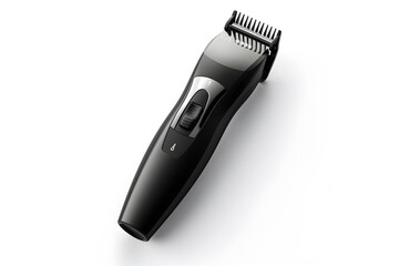 Obraz premium a black electric hair trimmer isolated on a white background