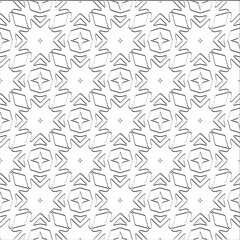  Abstract  background with figures from lines. Black and white texture for web page, textures, card, poster, fabric, textile. Monochrome pattern. Repeating design.